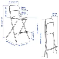Set masă și scaune Ikea Norberg/Franklin Dreptunghiulară / PAL / White photo 11