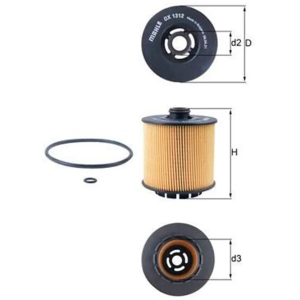 Масляный фильтр Mahle OX 1312D MHL-OX 1312D photo 3