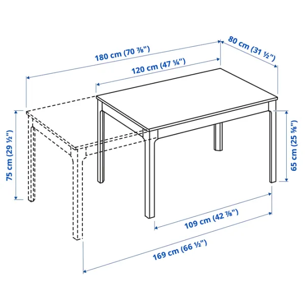 Обеденные стол со стульями Ikea Ekedalen/Krylbo/Tonerud Прямоугольная / ДСП / Белый photo 8