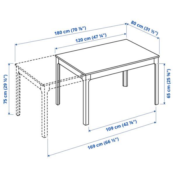 Обеденные стол со стульями Ikea Ekedalen/Krylbo/Tonerud Прямоугольная / ДСП / Белый photo 8