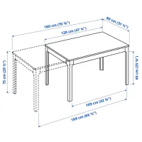 Set masă și scaune Ikea Ekedalen/Krylbo/Tonerud Dreptunghiulară / PAL / White photo 8