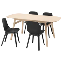 Обеденные стол со стульями Ikea Voxlov/Odger Прямоугольная / ДСП / Бежевый