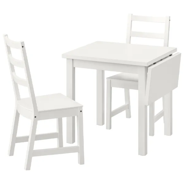 Обеденные стол со стульями Ikea Nordviken Прямоугольная / ДСП / Белый photo 1