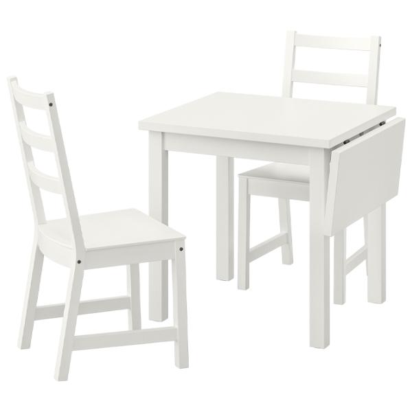 Обеденные стол со стульями Ikea Nordviken Прямоугольная / ДСП / Белый photo 1