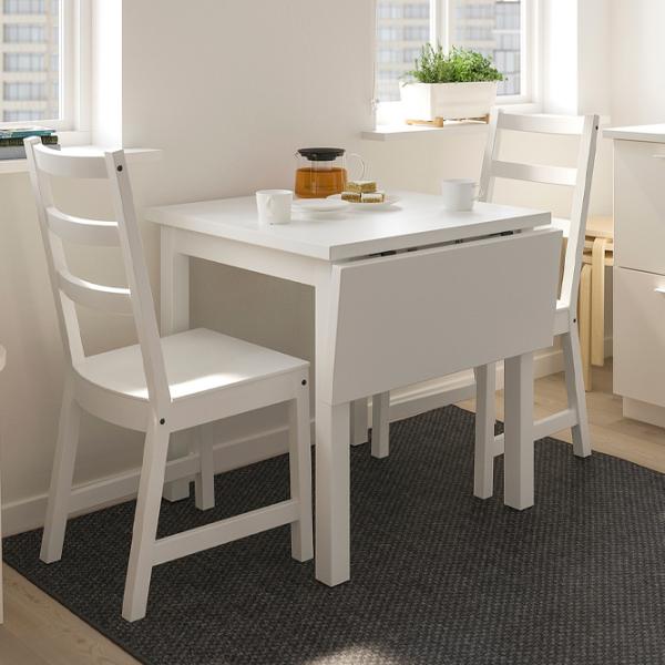 Обеденные стол со стульями Ikea Nordviken Прямоугольная / ДСП / Белый photo 6