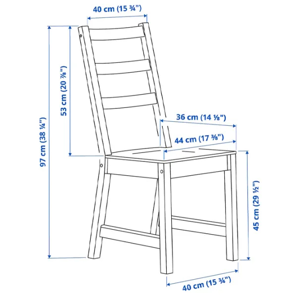 Обеденные стол со стульями Ikea Nordviken Прямоугольная / ДСП / Белый photo 7
