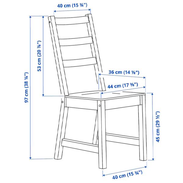 Обеденные стол со стульями Ikea Nordviken Прямоугольная / ДСП / Белый photo 7