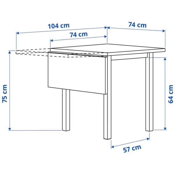 Обеденные стол со стульями Ikea Nordviken Прямоугольная / ДСП / Белый photo 8