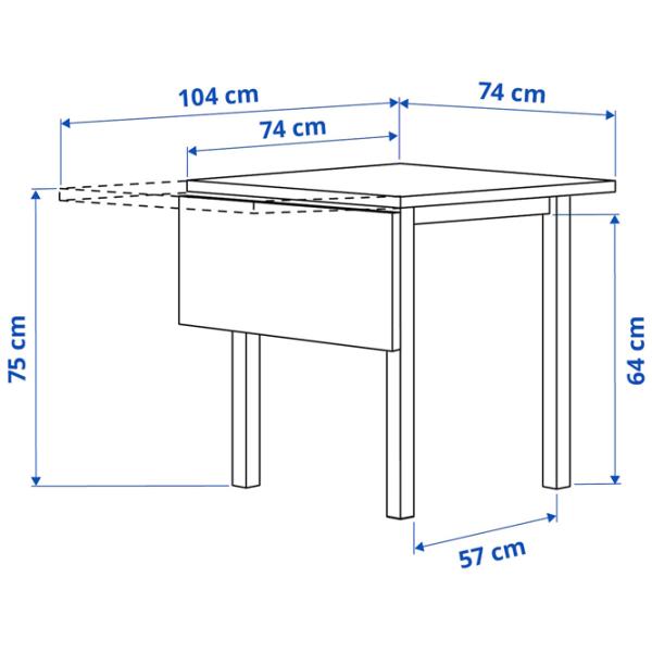 Обеденные стол со стульями Ikea Nordviken Прямоугольная / ДСП / Белый photo 8