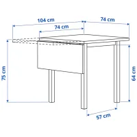 Set masă și scaune Ikea Nordviken Dreptunghiulară / PAL / White photo 8