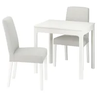 Set masă și scaune Ikea Ekedalen/Bergmund/Orrsta Dreptunghiulară / PAL / White