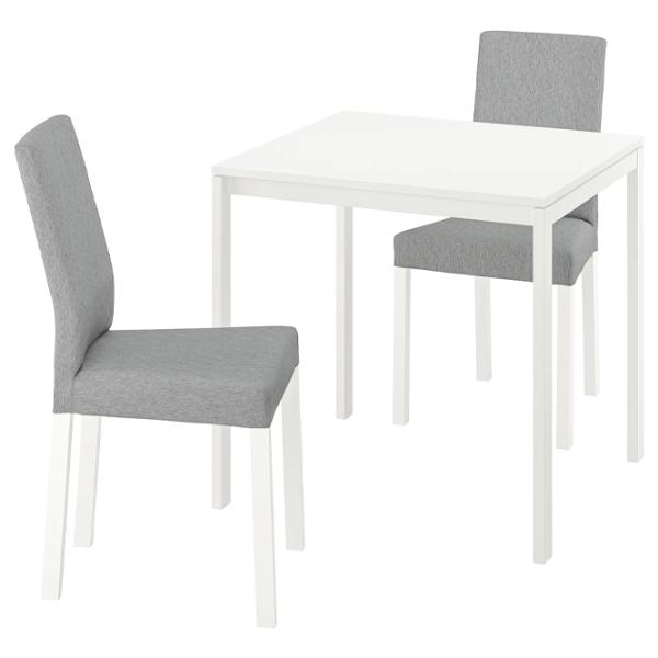 Обеденные стол со стульями Ikea Melltorp/Kattil/Knisa Квадратная / ДСП / Белый photo 1