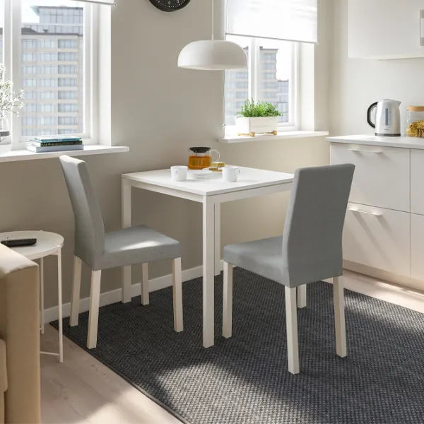 Обеденные стол со стульями Ikea Melltorp/Kattil/Knisa Квадратная / ДСП / Белый photo 7