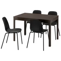 Обеденные стол со стульями Ikea Ekedalen/Lidas Прямоугольная / ДСП / Тёмно-коричневый