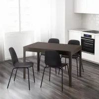Set masă și scaune Ikea Ekedalen/Lidas Dreptunghiulară / PAL / Dark Brown photo 8