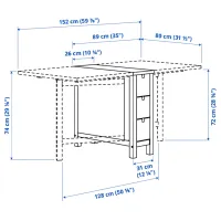 Обеденные стол со стульями Ikea Norden/Teodores Прямоугольная / МДФ / Березовый шпон photo 10