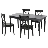 Set masă și scaune Ikea Ingatorp/Ingolf Dreptunghiulară / PAL / Black