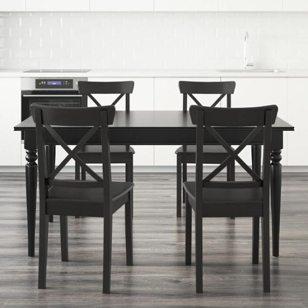 Обеденные стол со стульями Ikea Ingatorp/Ingolf Прямоугольная / ДСП / Черный photo 8 Обеденные стол со стульями Ikea Ingatorp/Ingolf Прямоугольная / ДСП / Черный photo 8