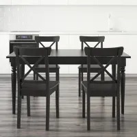 Set masă și scaune Ikea Ingatorp/Ingolf Dreptunghiulară / PAL / Black photo 8