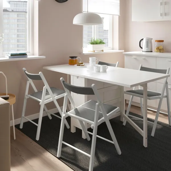 Set masă și scaune Ikea Norden/Frosvi/Knisa Dreptunghiulară / PAL / White photo 8