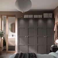 Шкаф Ikea Pax/Bergsbo 200 x 60см x 201.2 / ДСП / Темно серый photo 4