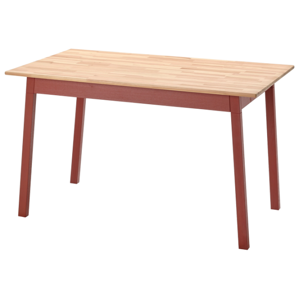 Set masă și scaune Ikea Pinntorp/Stefan Dreptunghiulară / Lemn / Red photo 2