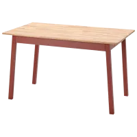 Set masă și scaune Ikea Pinntorp/Stefan Dreptunghiulară / Lemn / Red photo 2