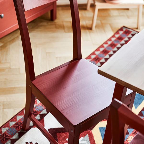 Set masă și scaune Ikea Pinntorp/Stefan Dreptunghiulară / Lemn / Red photo 4