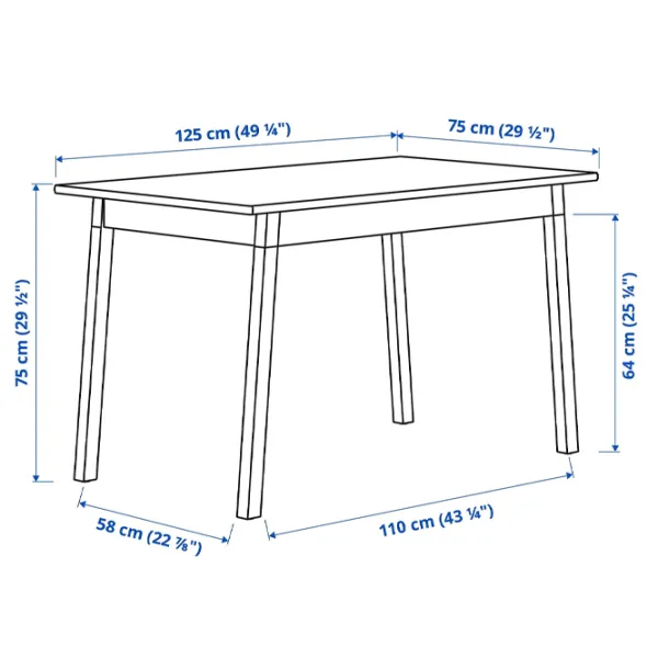 Set masă și scaune Ikea Pinntorp/Stefan Dreptunghiulară / Lemn / Red photo 8