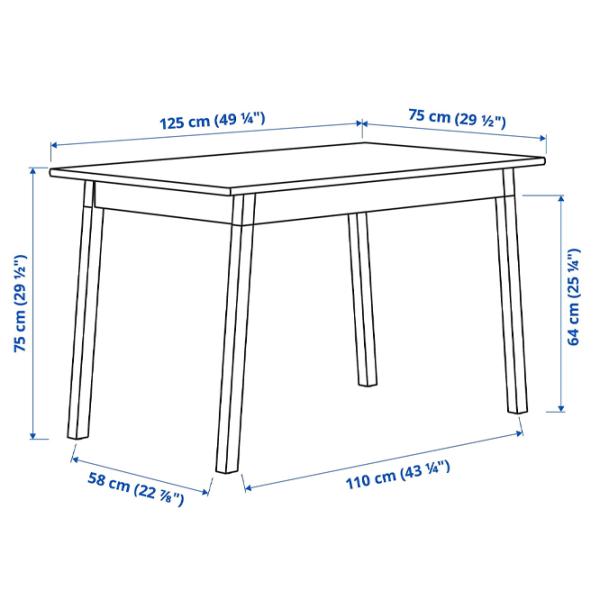 Set masă și scaune Ikea Pinntorp/Stefan Dreptunghiulară / Lemn / Red photo 8