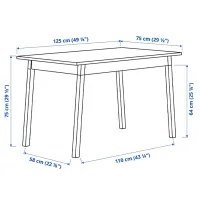 Set masă și scaune Ikea Pinntorp/Stefan Dreptunghiulară / Lemn / Red photo 8