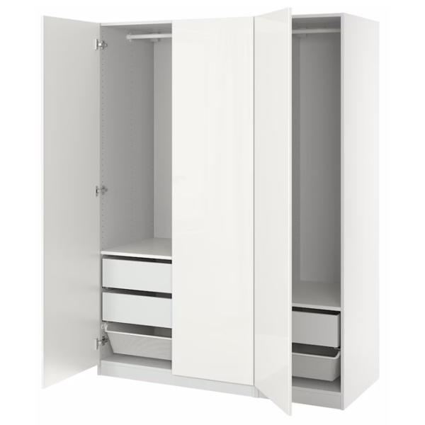 Шкаф Ikea Pax/Fardal 150 x 60см x 201.2 / ДСП / Белый photo 3
