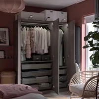 Шкаф Ikea Pax/Forsand 150 x 60см x 201.2 / ДСП / Темно серый photo 3