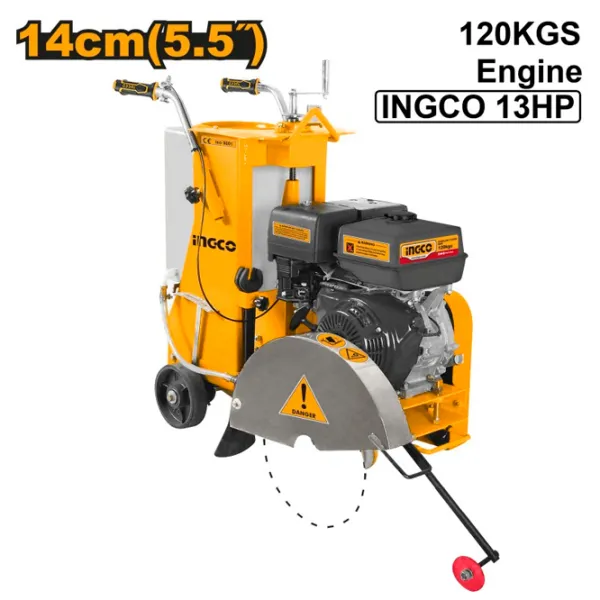 Машина для резки бетона INGCO GSF16-2 8500 Вт / Желтый photo 4