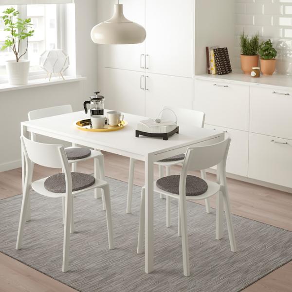 Обеденные стол со стульями Ikea Melltorp/Janinge Прямоугольная / ДСП / Белый photo 5