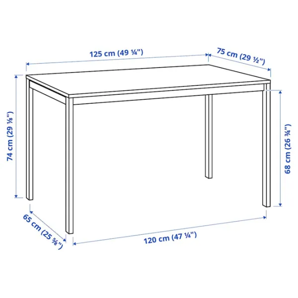 Обеденные стол со стульями Ikea Melltorp/Janinge Прямоугольная / ДСП / Белый photo 6