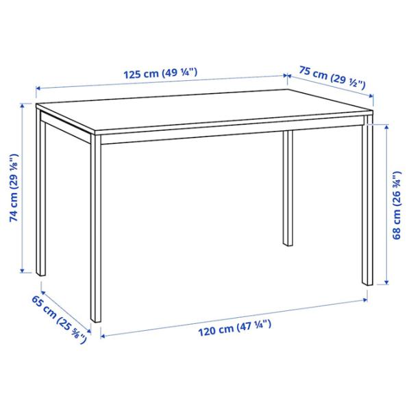 Обеденные стол со стульями Ikea Melltorp/Janinge Прямоугольная / ДСП / Белый photo 6