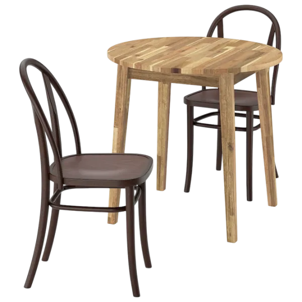 Set masă și scaune Ikea Nackanas/Skogsbo Rotundă / Lemn / Acacia photo 1