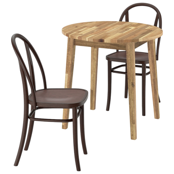 Set masă și scaune Ikea Nackanas/Skogsbo Rotundă / Lemn / Acacia photo 1