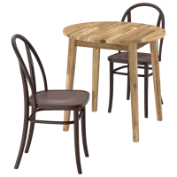 Set masă și scaune Ikea Nackanas/Skogsbo Rotundă / Lemn / Acacia