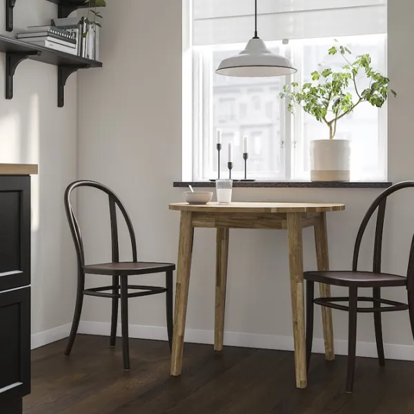 Set masă și scaune Ikea Nackanas/Skogsbo Rotundă / Lemn / Acacia photo 5