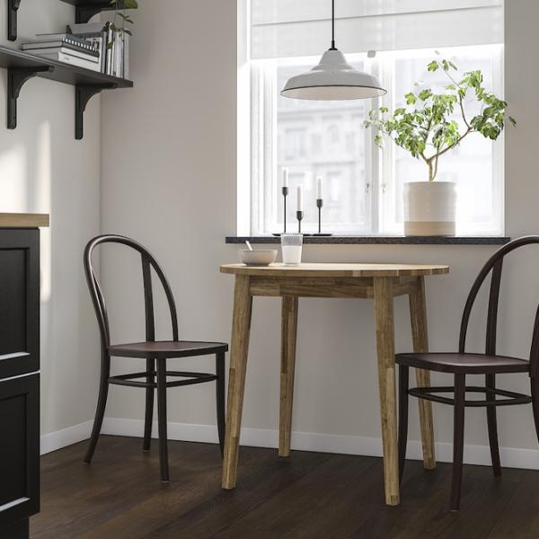 Set masă și scaune Ikea Nackanas/Skogsbo Rotundă / Lemn / Acacia photo 5