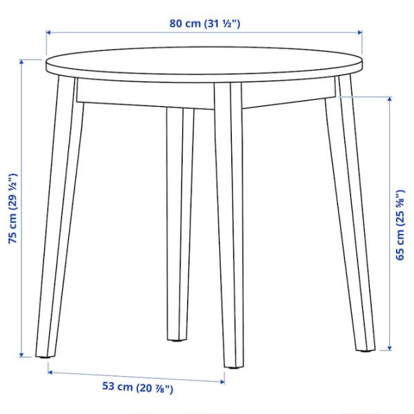 Set masă și scaune Ikea Nackanas/Skogsbo Rotundă / Lemn / Acacia photo 6