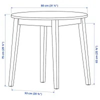 Set masă și scaune Ikea Nackanas/Skogsbo Rotundă / Lemn / Acacia photo 6