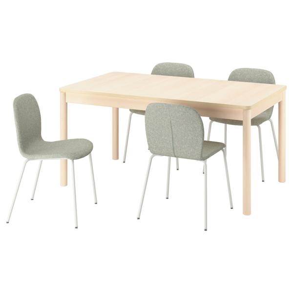 Обеденные стол со стульями Ikea Ronninge/Karlpetter/Gunnared Прямоугольная / Дерево / Берёза photo 1