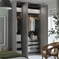 Шкаф Ikea Pax/Gullaberg 150 x 60см x 236.4 / ДСП / Темно серый photo 5