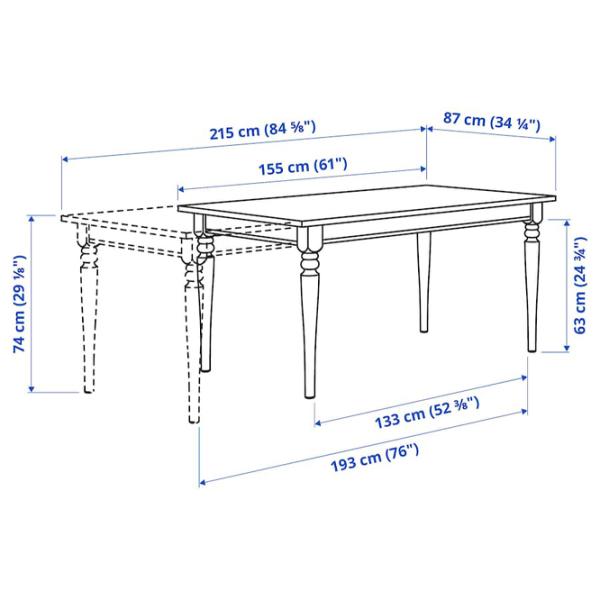 Обеденные стол со стульями Ikea Ingatorp/Ingolf/Hallarp Прямоугольная / ДСП / Белый photo 7