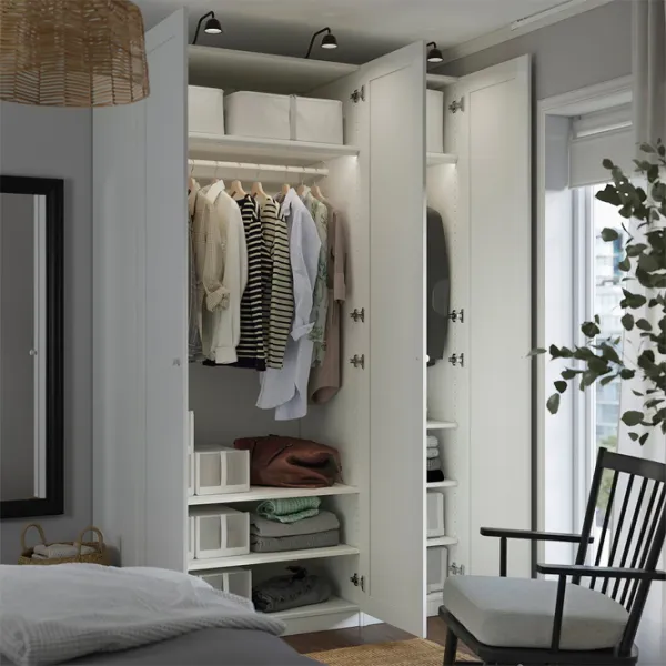 Шкаф Ikea Pax/Gullaberg 150 x 60см x 236.4 / ДСП / Белый photo 5