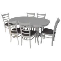 Set masă și scaune Evelin HV-33V/NV-10WP Ovală / PAL / Coco White