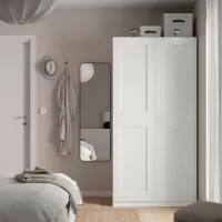 Шкаф Ikea Pax/Grimo 100 x 60см x 201.2 / ДСП / Белый photo 2